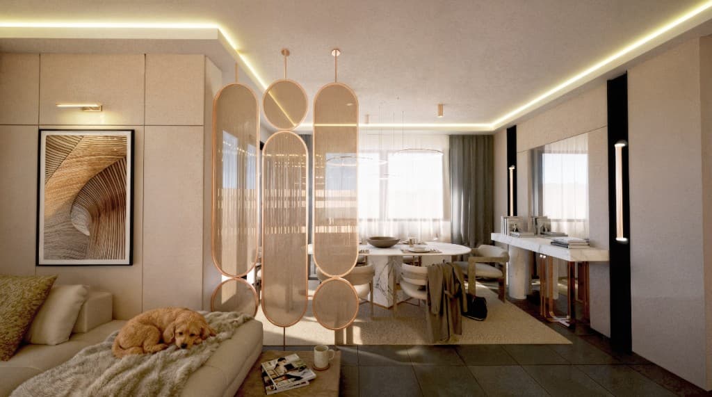 Dr. Semra's House dining area and lounge transition