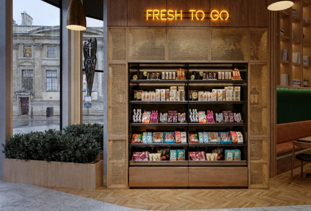 Ovis Coffees ürün duvarı detayı