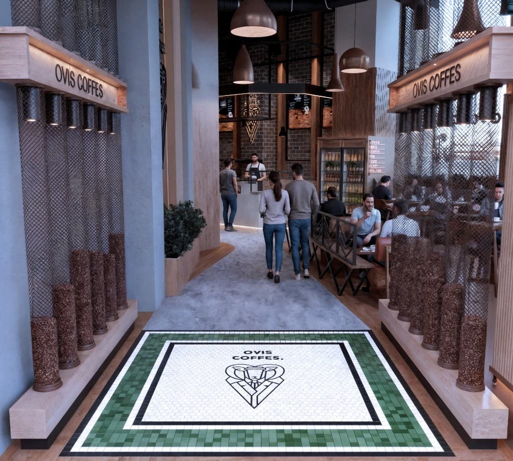 Ovis Coffees giriş aksı görünümü